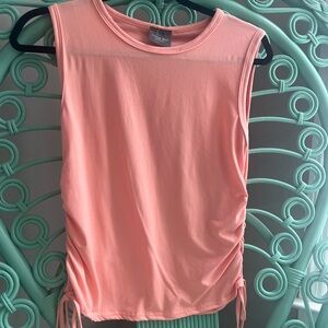 Olivia Rae Sleeveless Ruched Tank Top - Peach